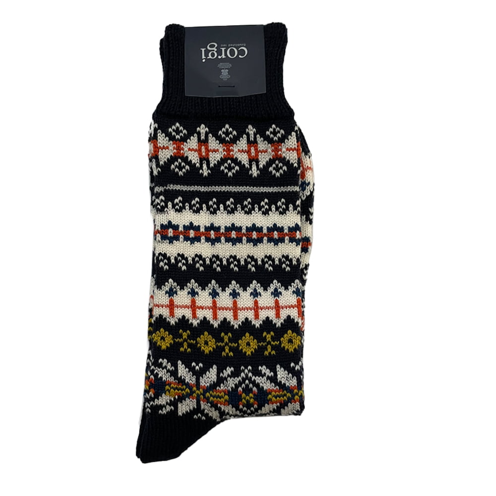 Fair Isle Socks – Navy