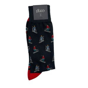 Cotton Blend Socks – Skiers by Corgi.