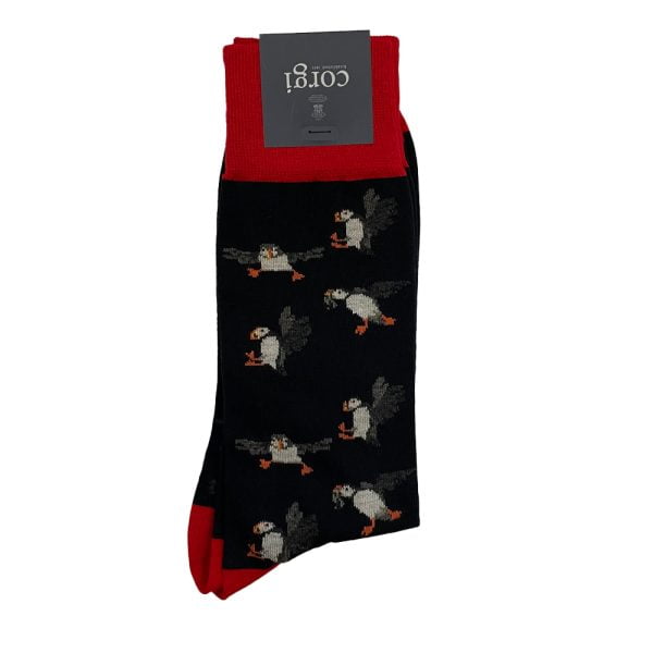 Cotton Blend Socks – Puffins by Corgi.