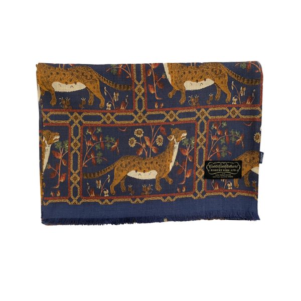 Dorset Scarf – Leopard/Navy by Cable Car Clothiers.