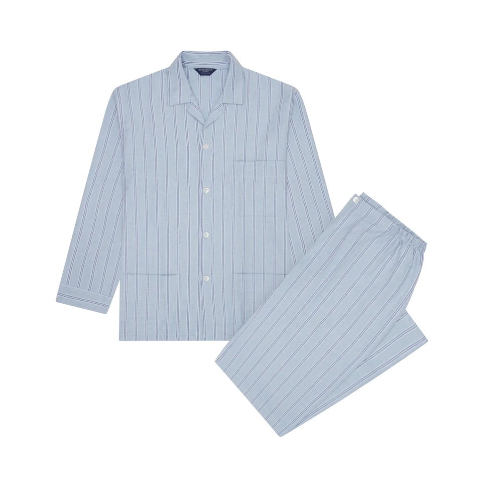 Brushed Cotton Pajamas - Aviemore Stripe