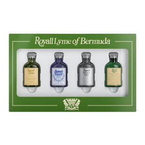 Mini Collection - Modern by Royal Lyme of Bermuda. Four 10ml bottles: Royall Lyme, Royall Muske, Royall Spyce, and Royall BayRhum 57.