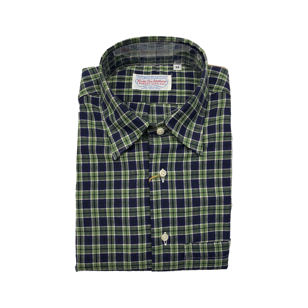 Button Under Collar Shirt – Green Plaid