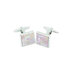 Hexagon Abalone – Cufflinks from Cable Car Clothiers.