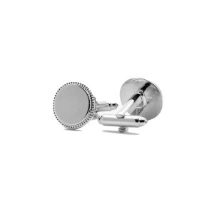 Engraveable Beaded Edge Cufflinks - Silver from Cable Car Clothiers.