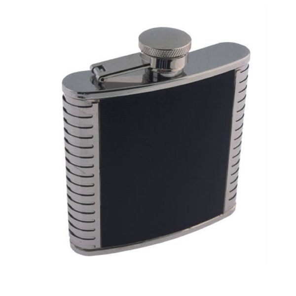 Leather Trimmed Flask – 5oz by Colonel Conk.