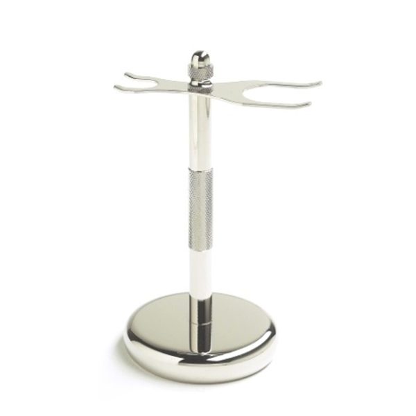 Brush/Safety Razor Stand – Chrome by Colonel Conk.