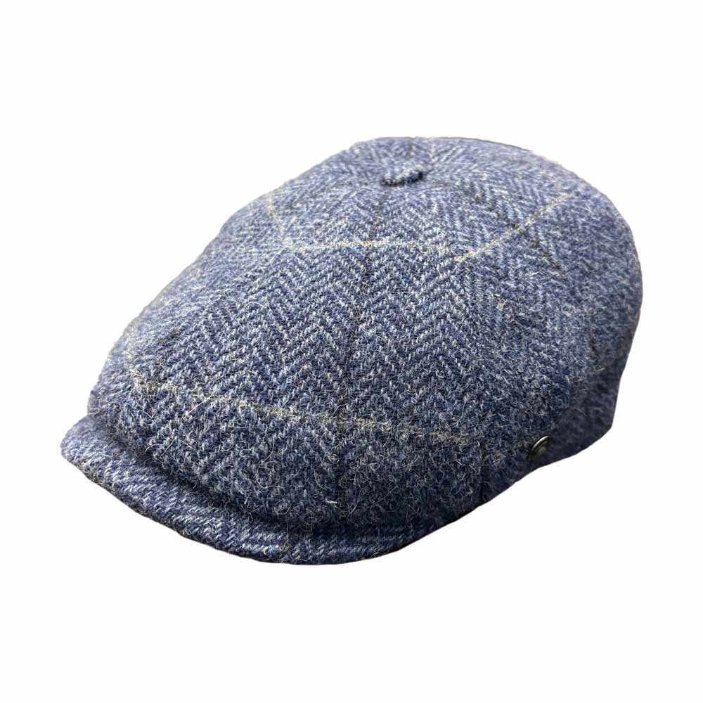 Slim Newsboy Relax Cap by City Sport. (blue tweed)