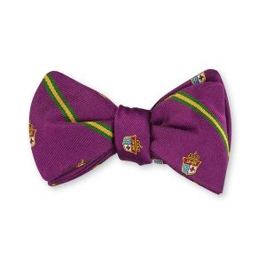 Heraldic Crest Stripe Bow Tie (purple)