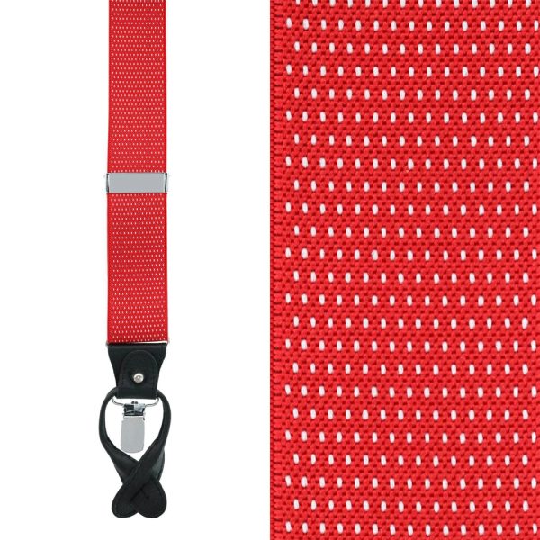 Convertible Braces – Polka Dot Red by Trafalgar (detail)