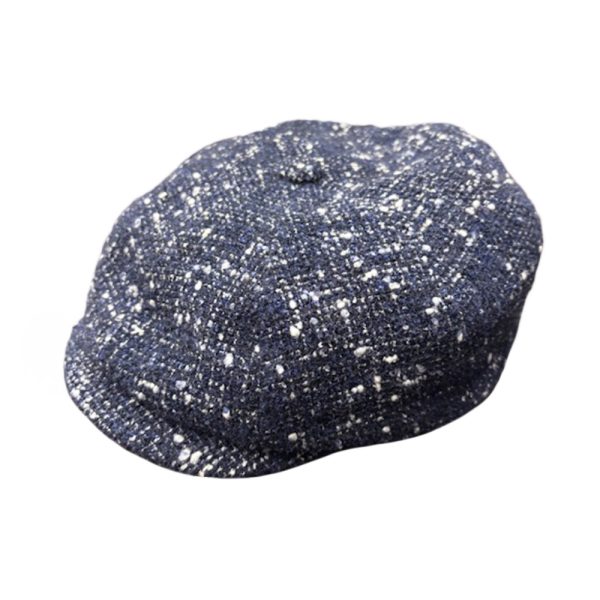 Alpaca Kyoto Newsboy Cap - Navy Tweed by Alfonso D'Este.