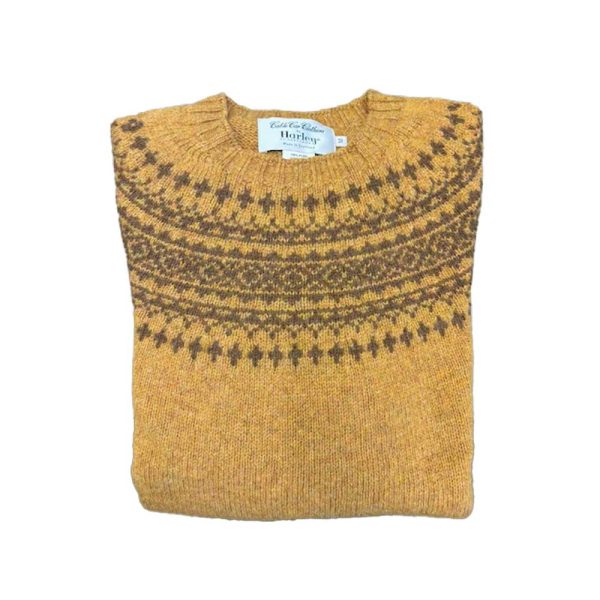 Shetland Crewneck Sweater- Nordic Yoke Fairisle by Harley of Scotland.