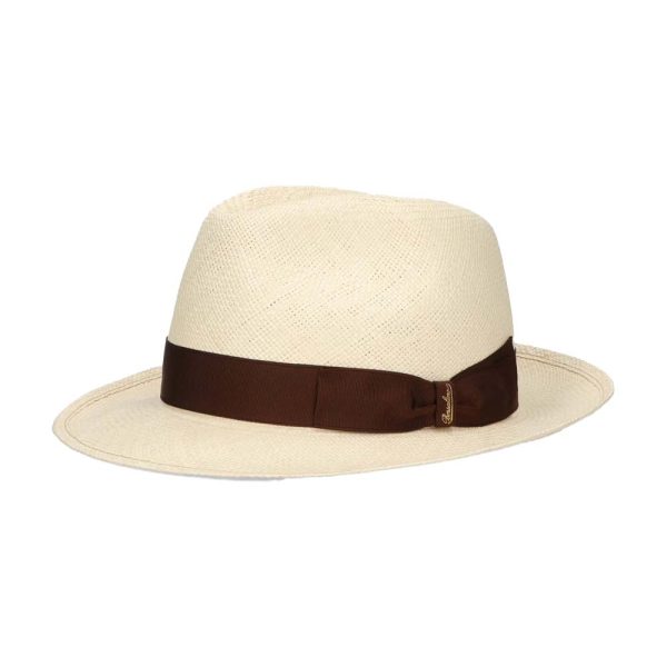Quito Medium Brim Panama Hat by Borsalino (brown band)