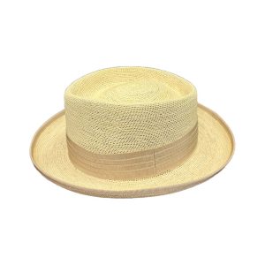 Denia Raffia Panama Trilby by Signes. Lightweight / Breathable. Genuine Toquilla Panama Straw. Handwoven in Ecuador/Finished in Spain.
