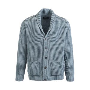 Shawl Collar Cardigan by Gloverall. (light blue)