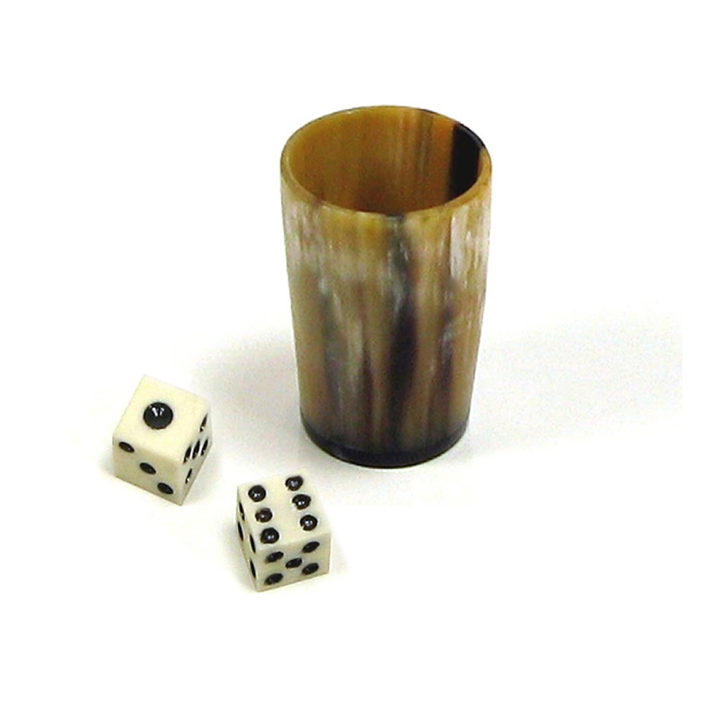 Bone Dice & Shaker by Abbeyhorn.