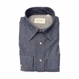 Western Button Under the Collar Shirt by Cable Car Clothiers. Limited Edition. Two Breast Pocket. Pearl Snap Buttons. Made in the USA. (denim)